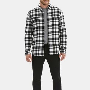 George Men's Black Checkered Flannel Shirt Size Medium
